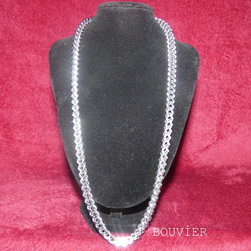 18K Solid White Gold 6mm Franco Chain - Picture 1 of 2